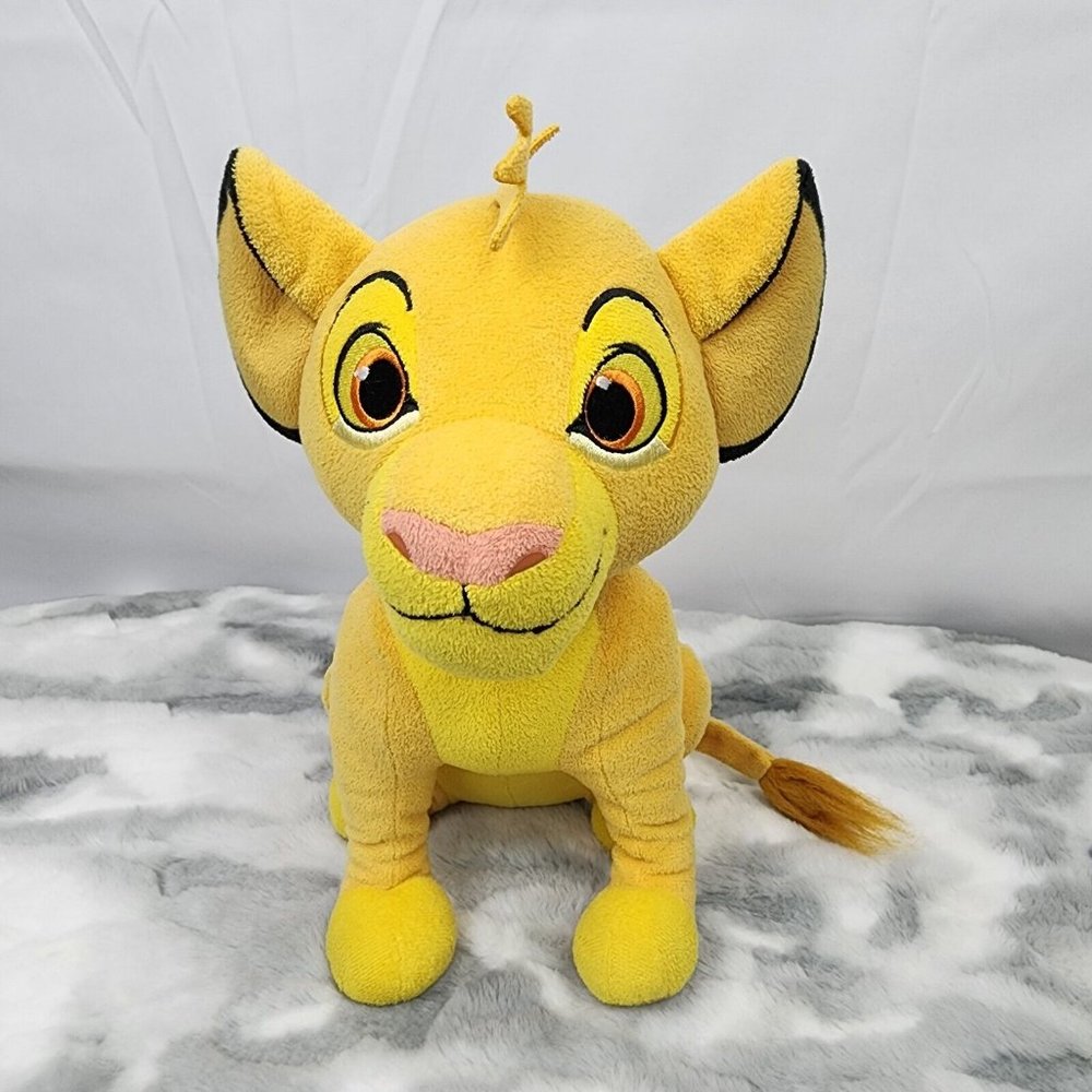 Authentic Disney Sitting Young Simba Lion King Plush Stuffed Animal Toy - 12"